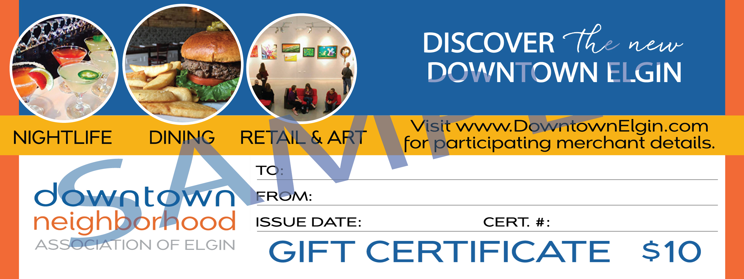 Downtown Elgin Gift Certificates